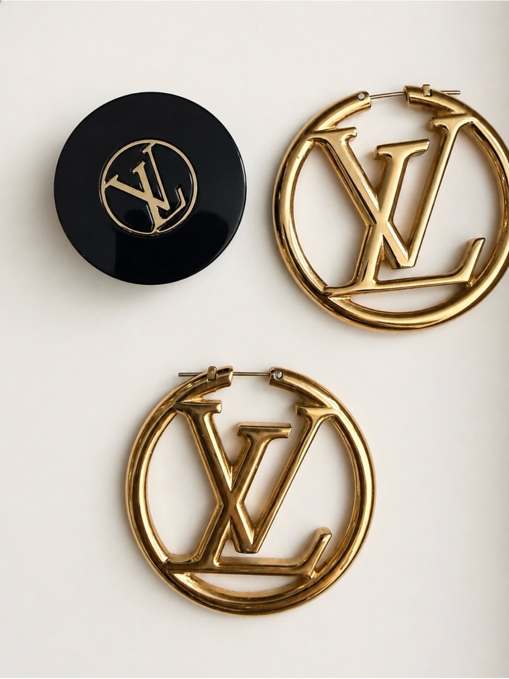 Louis Vuitton Gold LV Hoop Earrings